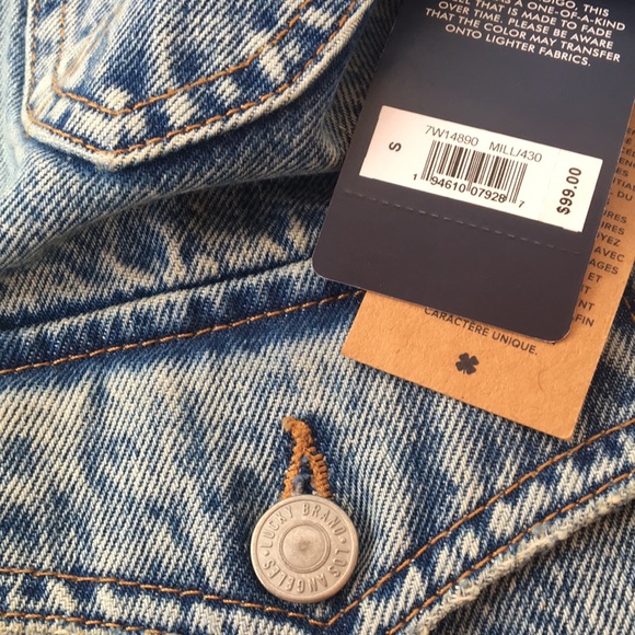 Jean Jacket 100% Cotton size small color blue Lucky - Picture 4 of 13